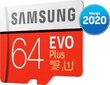 Atminties kortelė Samsung EVO Plus microSD 2020 64 GB kaina ir informacija | Atminties kortelės fotoaparatams, kameroms | pigu.lt