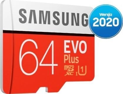 Atminties kortelė Samsung EVO Plus microSD 2020 64 GB цена и информация | Atminties kortelės fotoaparatams, kameroms | pigu.lt