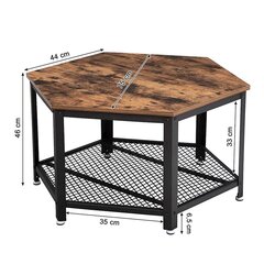Kavos staliukas Songmics 75 cm, rudas/juodas kaina ir informacija | Kavos staliukai | pigu.lt