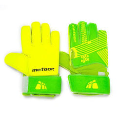 Перчатки вратарские Meteor Catch, зелено-желтые цена и информация | Тренировочные перчатки. Размер 5 | pigu.lt