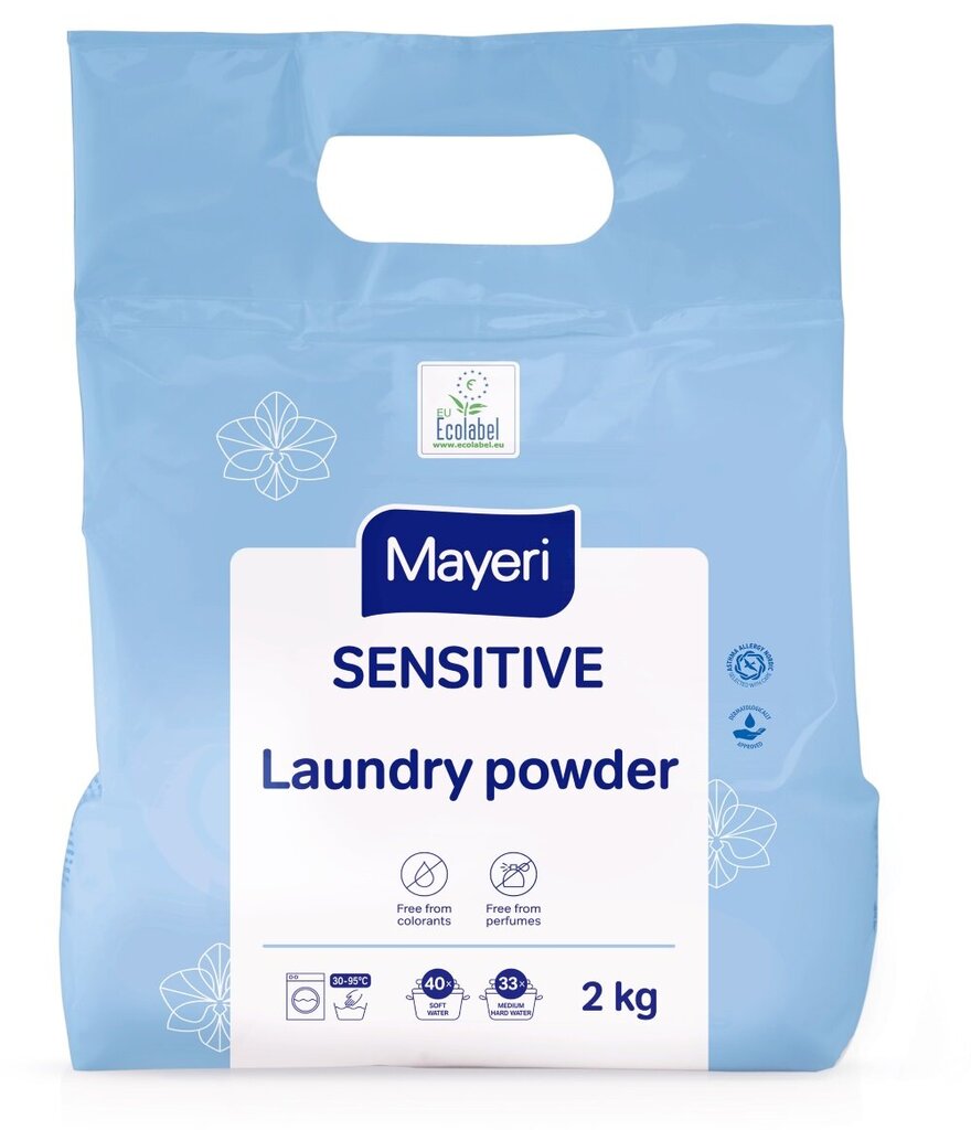 Mayeri Sensitive skalbimo milteliai, 2 kg kaina ir informacija | Skalbimo priemonės | pigu.lt