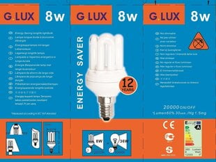 Energiją taupanti lemputė 8W pakuotė 10vnt G.LUX DTD 8W E14 Pakuotė kaina ir informacija | Elektros lemputės | pigu.lt