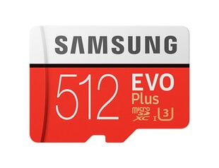 Samsung EVO PLUS 512 ГБ MicroSD с адаптером (MB-MC512HA / EU) цена и информация | Samsung Фотооборудование | pigu.lt