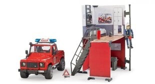 Пожарная станция с пожарным Land Rover Defender, 62701 цена и информация | Игрушки для мальчиков | pigu.lt