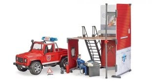 Пожарная станция с пожарным Land Rover Defender, 62701 цена и информация | Игрушки для мальчиков | pigu.lt