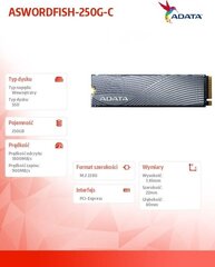 ADATA ASWORDFISH-250G-C kaina ir informacija | Vidiniai kietieji diskai (HDD, SSD, Hybrid) | pigu.lt