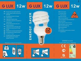 Энергосберегающая лампочка 12W упаковка 10шт G.LUX DTL 12W E14 цена и информация | Электрические лампы | pigu.lt