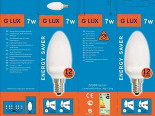 Энергосберегающая лампочка 7W упаковка 10шт G.LUX DEA 7W E14 цена и информация | Электрические лампы | pigu.lt