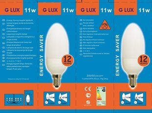 Энергосберегающая лампочка 11W упаковка 10шт G.LUX DEA/C 11W E14 цена и информация | Электрические лампы | pigu.lt