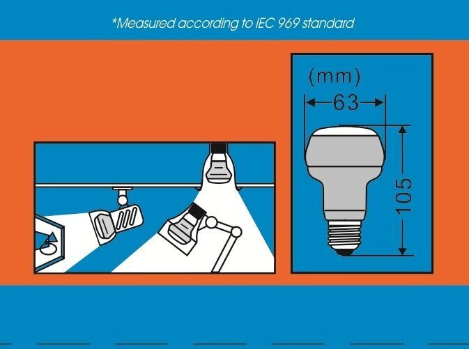 Energiją taupanti reflektorinė lemputė 11W pakuotė 10vnt G.LUX DER/R63 11W E27 Pakuotė kaina ir informacija | Elektros lemputės | pigu.lt