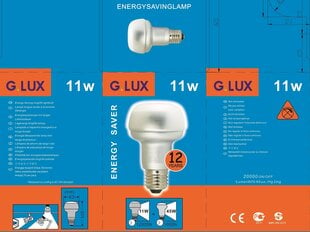 Energiją taupanti reflektorinė lemputė 11W pakuotė 10vnt G.LUX DER/R63 11W E27 Pakuotė kaina ir informacija | Elektros lemputės | pigu.lt
