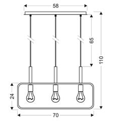 Candellux подвесной светильник Black 3 цена и информация | Люстры | pigu.lt