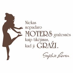 Lipdukas ant sienos - „Gražios moters taisyklė“, rudas цена и информация | Интерьерные наклейки | pigu.lt