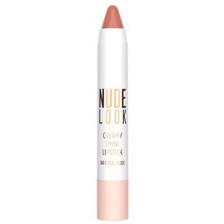 Kreminiai lūpų dažai Golden Rose Nude Look Creamy Shine 3,5 g, 04 Coral Nude цена и информация | Lūpų dažai, blizgiai, balzamai, vazelinai | pigu.lt