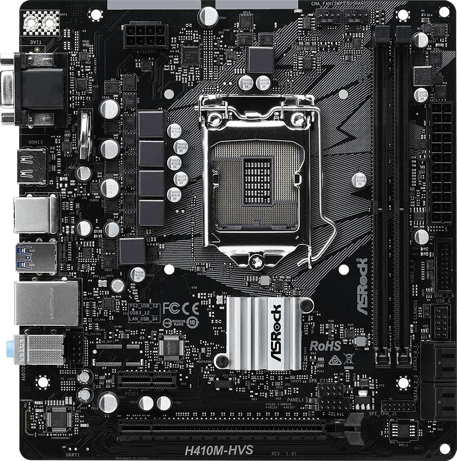 ASRock H410M-HVS kaina ir informacija | Pagrindinės plokštės | pigu.lt