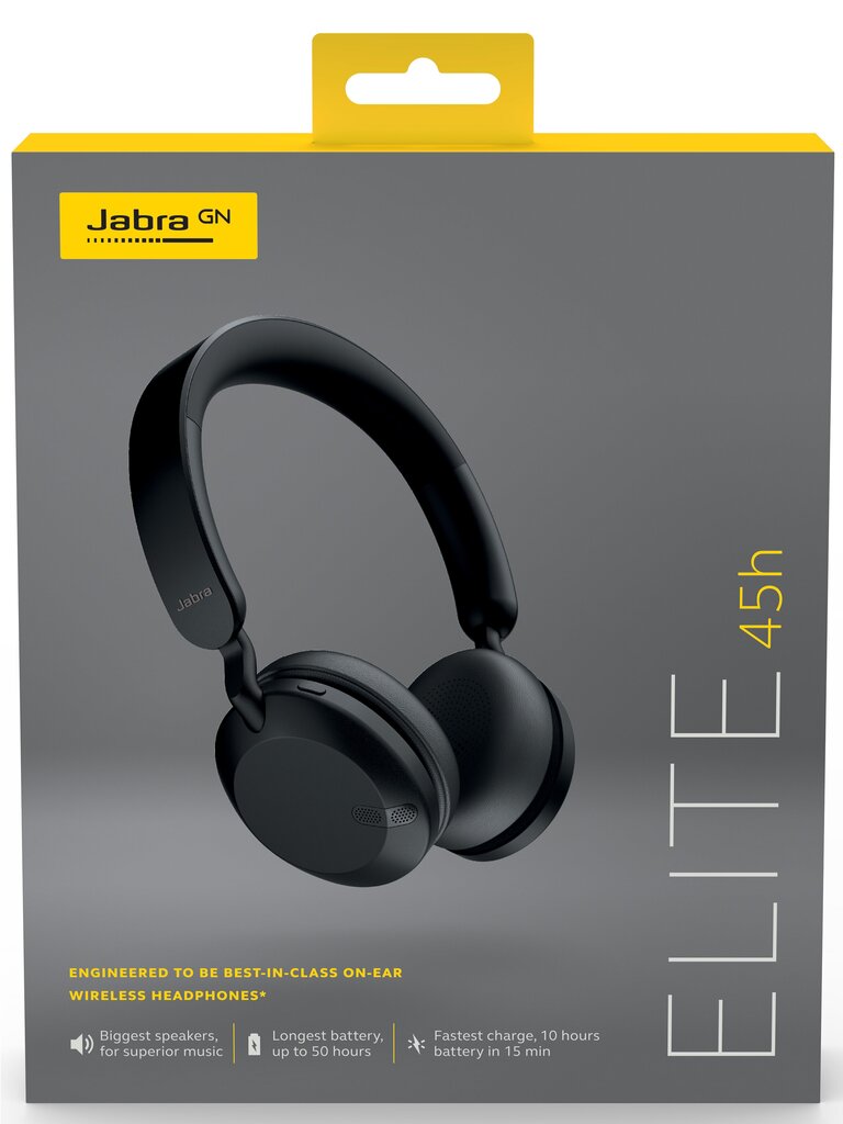 Jabra Elite 45H 100-91800003-60 Black kaina ir informacija | Ausinės | pigu.lt