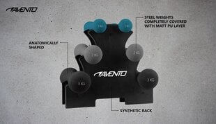 Неопреновые гантели AVENTO 42DH  2x1kg, 2x2kg, 2x3kg цена и информация | Гантели, штанги, гири | pigu.lt