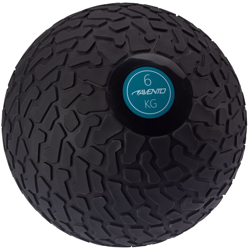 Svorinis kamuolys su tekstūruotu paviršiumi Avento Slam, 6 kg, juodas kaina ir informacija | Svoriniai kamuoliai | pigu.lt