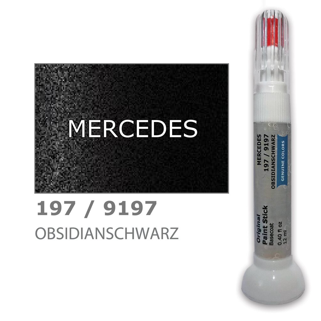 Dažų korektorius įbrėžimų taisymui MERCEDES 9197 - OBSIDIANSCHWARZ 12 ml цена и информация | Automobiliniai dažai | pigu.lt