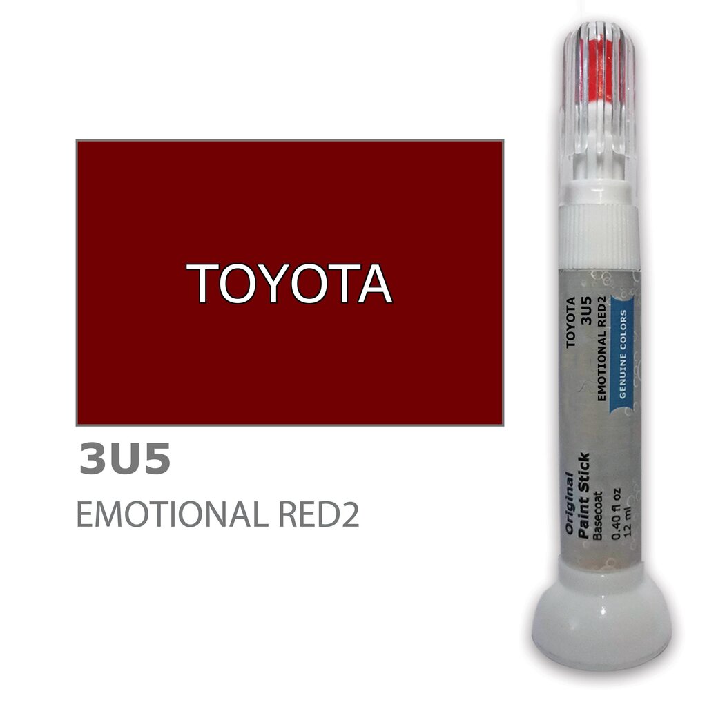 Dažų korektorius įbrėžimų taisymui TOYOTA 3U5 - EMOTIONAL RED2 12 ml kaina ir informacija | Automobiliniai dažai | pigu.lt