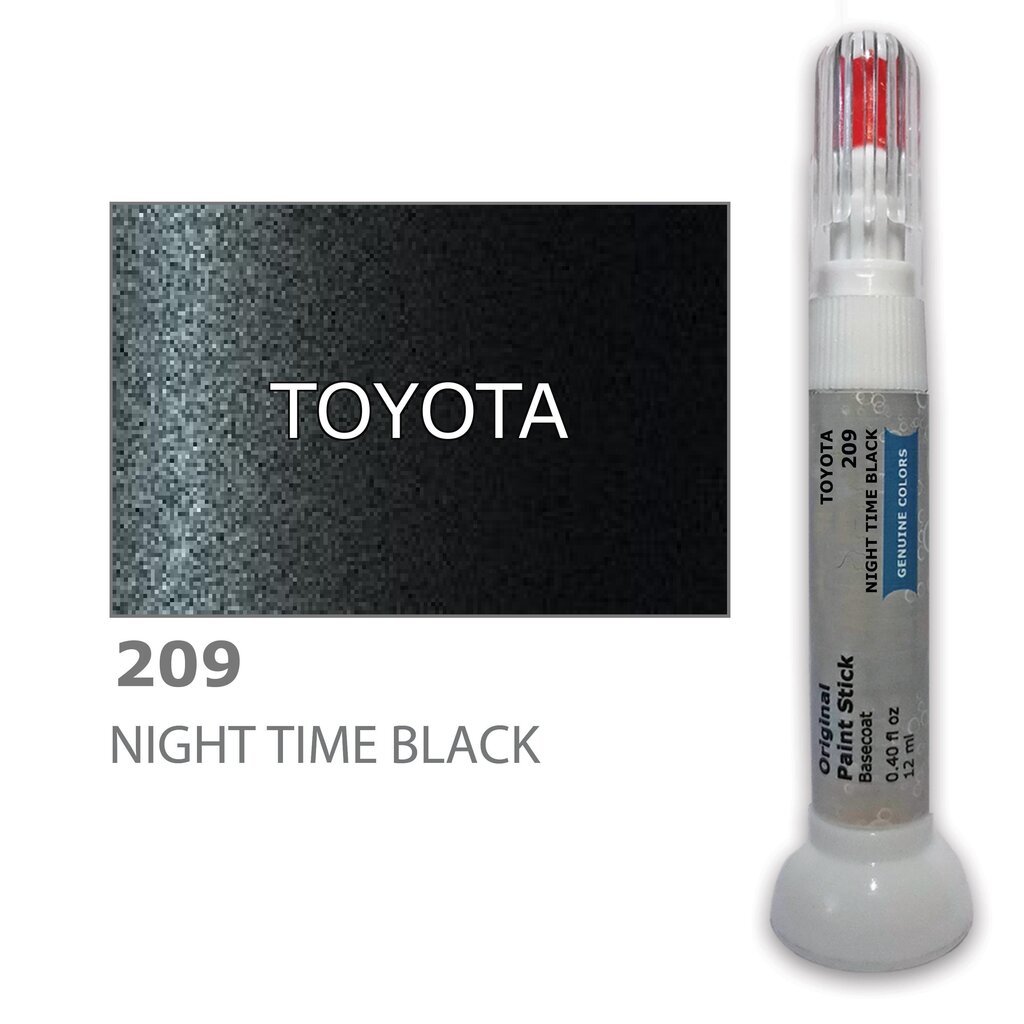 Dažų korektorius įbrėžimų taisymui TOYOTA 209 - NIGHT TIME BLACK 12 ml цена и информация | Automobiliniai dažai | pigu.lt