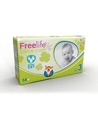 Sauskelnės Freelife Bebecash Midi, 3 dydis, 4-9 kg, 54 vnt. kaina ir informacija | Sauskelnės | pigu.lt