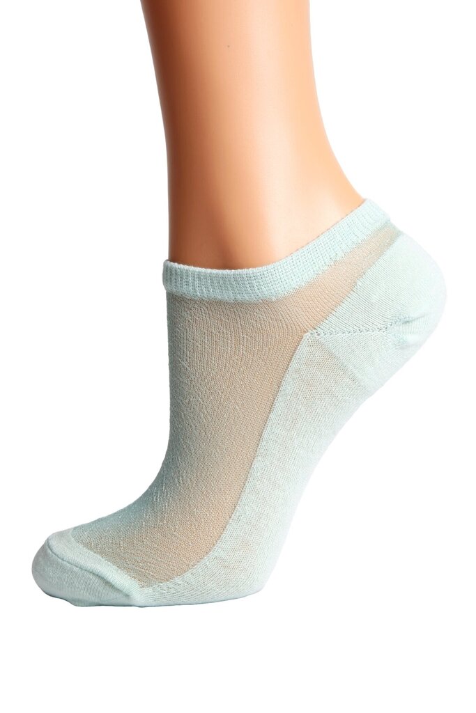 Sutrumpintos moteriškos mėtų-žalios spalvos kojinės su blizgesiu LUCINA kaina ir informacija | Moteriškos kojinės | pigu.lt