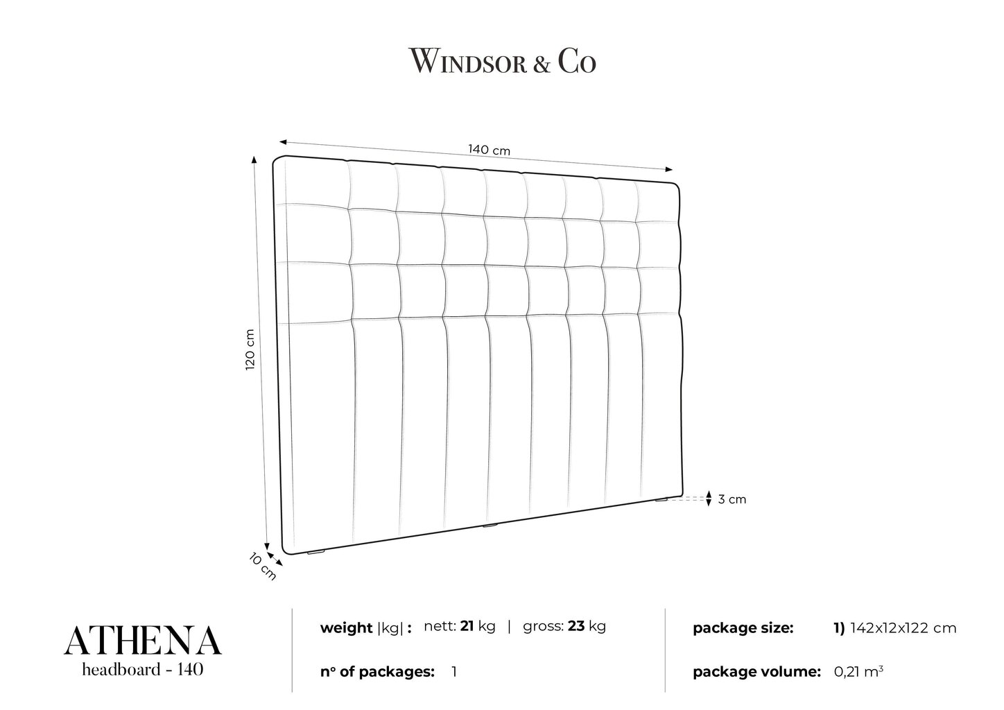 Lovos galvūgalis Windsor and Co Athena 140 cm, žalias цена и информация | Lovos | pigu.lt