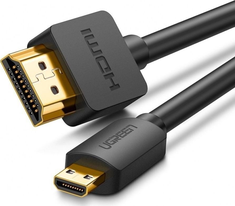 Ugreen HD127 laidas Micro HDMI - HDMI, 4K, 3D, 2 m, juodas цена и информация | Kabeliai ir laidai | pigu.lt