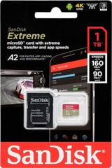 SanDisk Extreme MicroSDXC 1 ТБ (+ SD-адаптер) цена и информация | Карты памяти для фотоаппаратов, камер | pigu.lt