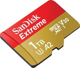 SanDisk Extreme MicroSDXC 1 ТБ (+ SD-адаптер) цена и информация | Карты памяти для фотоаппаратов, камер | pigu.lt