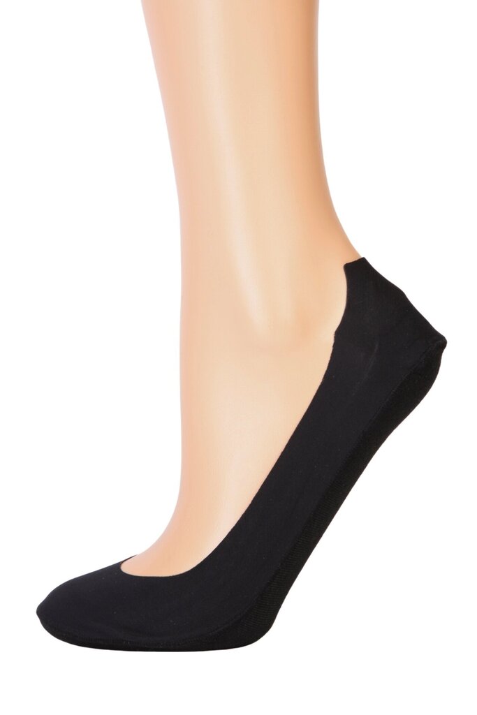 Moteriškos juodos spalvos pėdutės ALMADA цена и информация | Moteriškos kojinės | pigu.lt