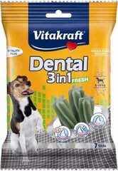 Лакомства для собак Vitakraft Dental 3in1, 120 г цена и информация | Лакомства для собак | pigu.lt