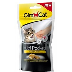 GimCat Nutri Pockets with Cheese & Taurine лакомства для кошек с сыром и таурином, 60 г цена и информация | Лакомства для кошек | pigu.lt