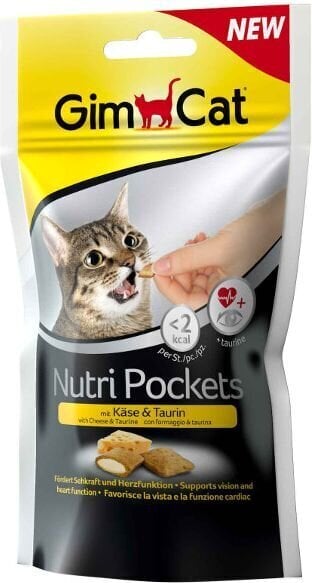 GimCat Nutri Pockets with Cheese & Taurine skanėstai katėms su Sūriu ir Taurinu 60g kaina ir informacija | Skanėstai katėms | pigu.lt