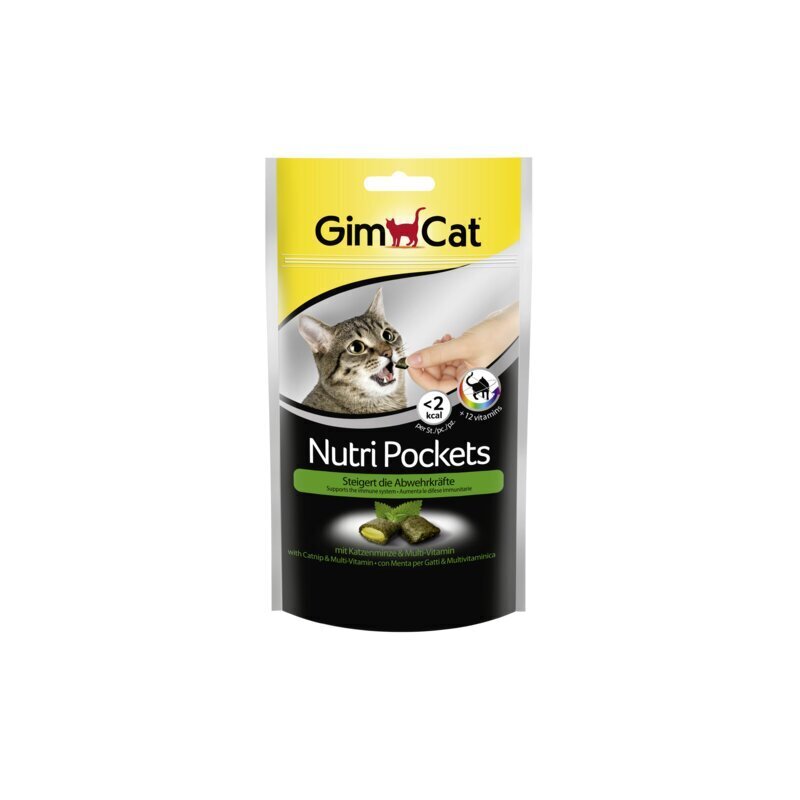 GimCat Nutri Pockets with Catnip & Multivitamin 60g kaina ir informacija | Skanėstai katėms | pigu.lt