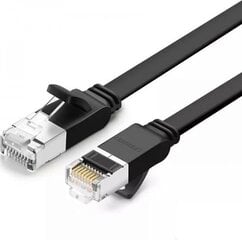 Кабель Ugreen flat Ethernet patchcord cable RJ45 Cat 6 UTP 1000 Mbps 1 м, black (NW101 50184) цена и информация | Кабели и провода | pigu.lt
