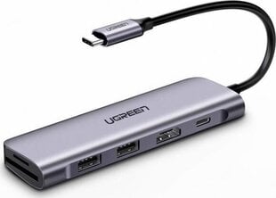 Адаптер Ugreen USB-C - HDMI + USB-C + USB x2, 70411 цена и информация | Адаптеры, USB-разветвители | pigu.lt