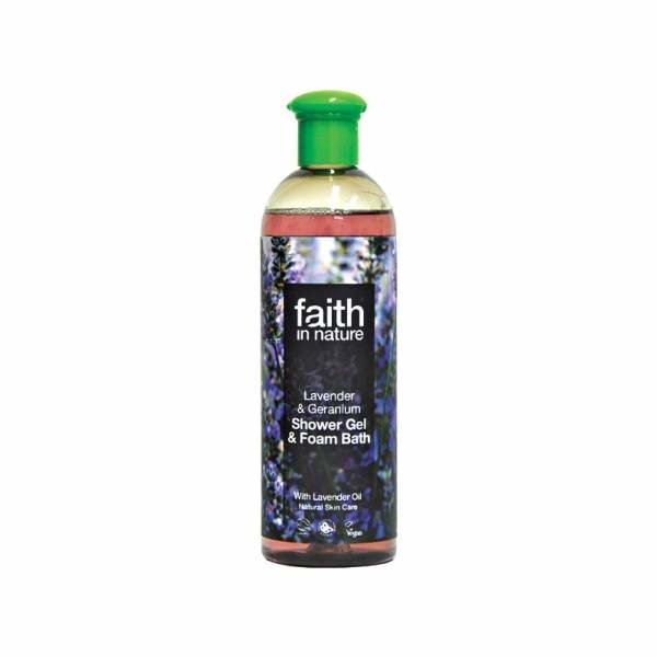 Dušo gelis Faith in Nature Lavender & Geranium, 400 ml kaina ir informacija | Dušo želė, aliejai | pigu.lt