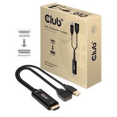 Переходник Club 3D HDMI - DisplayPort 1.2, источник питания USB, 25 см цена и информация | Адаптеры, USB-разветвители | pigu.lt