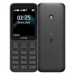 Nokia 125 (TA-1253), Dual SIM, Black kaina ir informacija | Mobilieji telefonai | pigu.lt