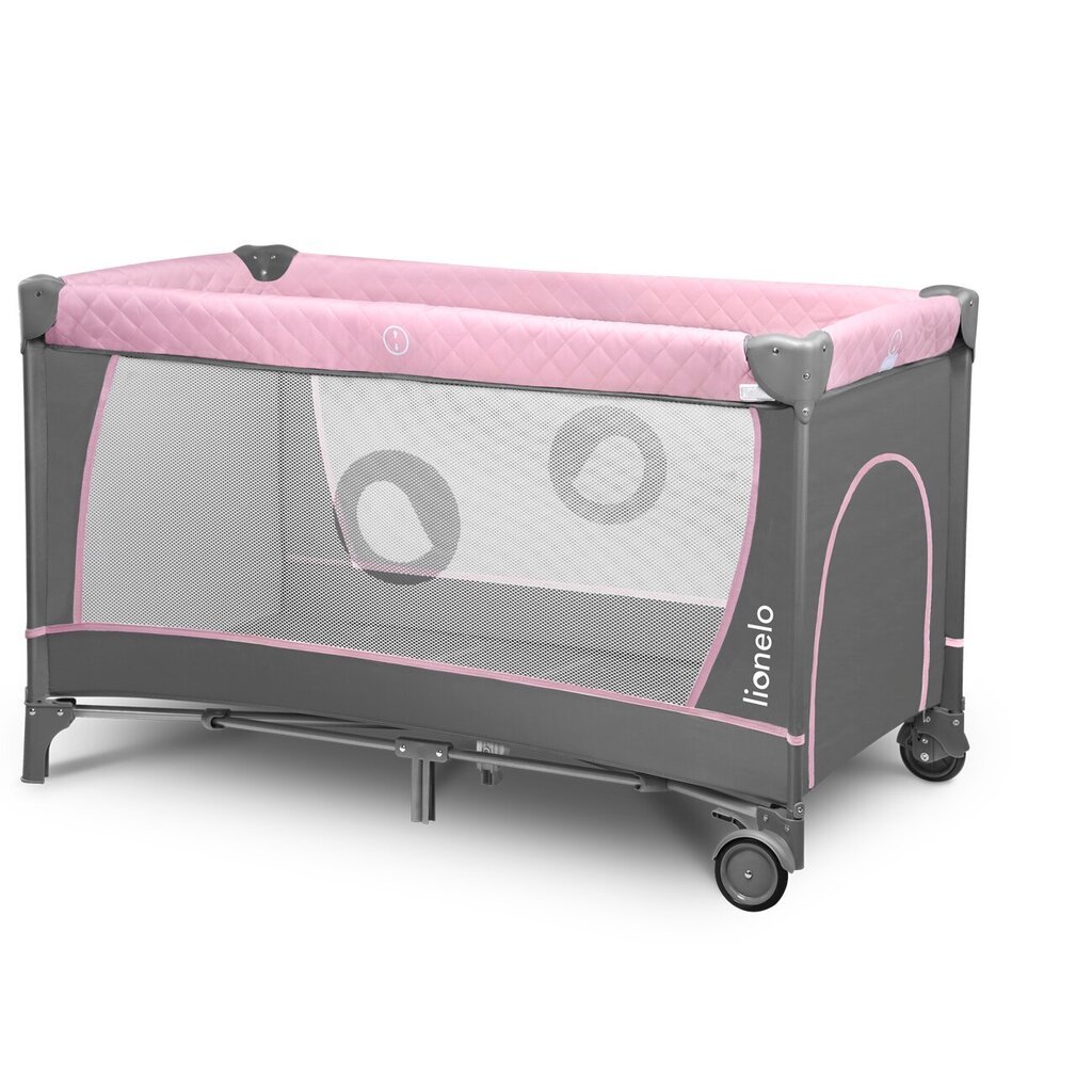 Kelioninė lovytė-maniežas Lionelo Flower, flamingo kaina ir informacija | Maniežai vaikams | pigu.lt