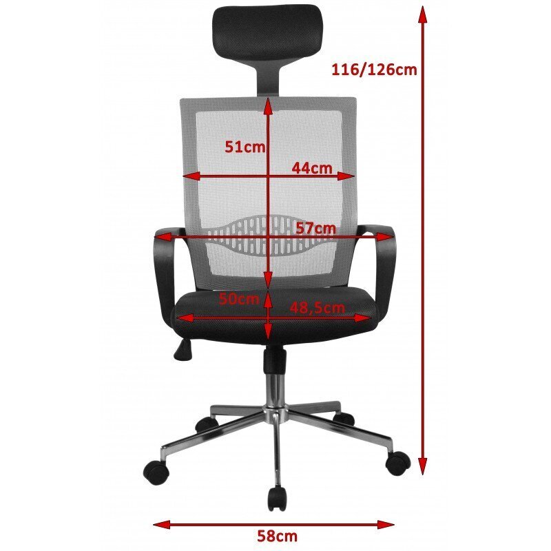 Biuro kėdė Nore OCF-9, pilka цена и информация | Biuro kėdės | pigu.lt