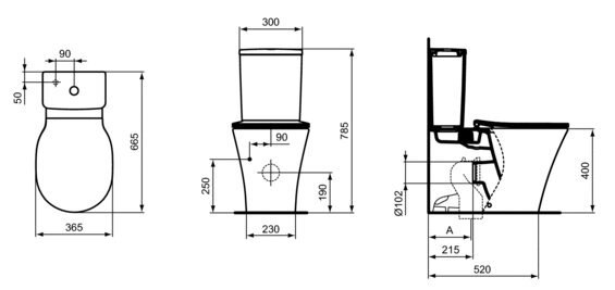 Pastatomas klozetas Ideal Standard CONNECT AIR Aquablade®, su lėtai nusileidžiančiu dangčiu E013701/E073401/E036601 kaina ir informacija | Klozetai | pigu.lt