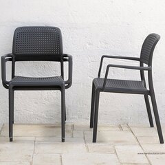Lauko kėdė Nardi Bora, tamsiai pilka kaina ir informacija | Lauko kėdės, foteliai, pufai | pigu.lt