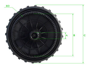 Vėjapjovės ratas tinkantis Nac LS53-750FX-HS kaina ir informacija | Sodo technikos dalys | pigu.lt