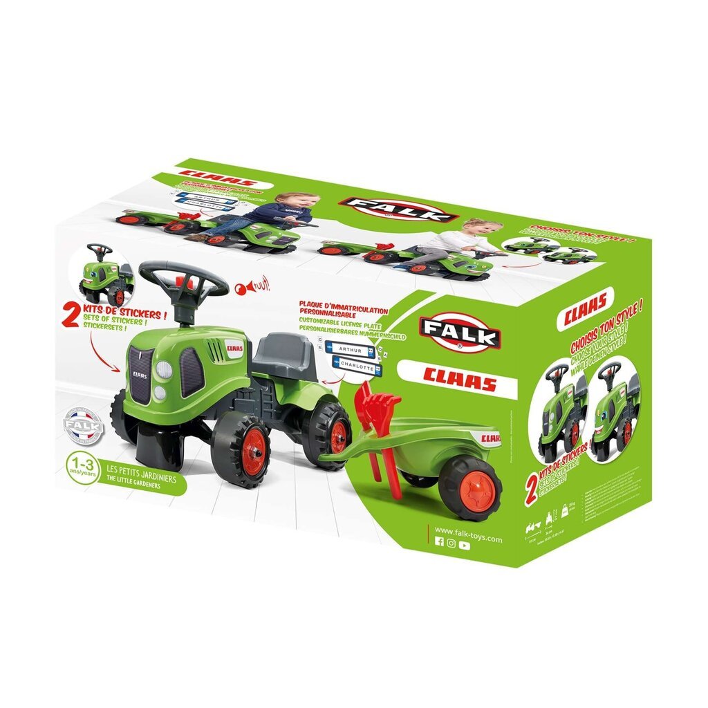 Paspiriamas traktorius su karučiu ir smėlio žaislais Falk Baby Claas 212C kaina ir informacija | Žaislai kūdikiams | pigu.lt