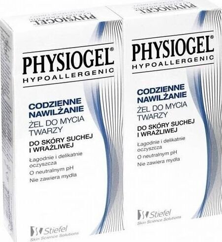 Drėkinamasis veido gelis sausai ir jautraiai odai Physiogel 2x150 ml kaina ir informacija | Veido prausikliai, valikliai | pigu.lt