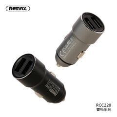 Автомобильная зарядка Remax RCC-220 с 2 USB соединителями 2.4A, черная цена и информация | Зарядные устройства для телефонов | pigu.lt