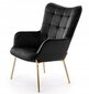 Fotelis Halmar Castel 2, juodas/auksinės spalvos kaina ir informacija | Svetainės foteliai | pigu.lt